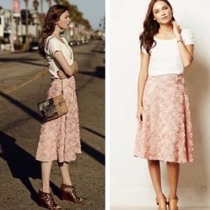HD In Paris Pink Anthropologie Rose Midi Skirt